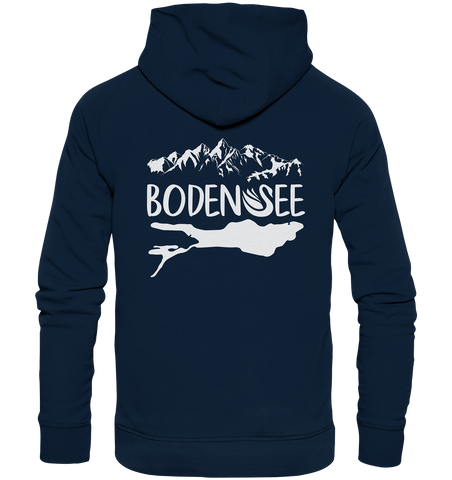 Bodensee weiß 2.1 Rücken - Organic Hoodie